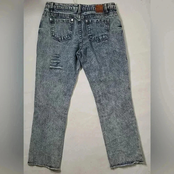 NWT POL  Y2K Distressed MidRise Ripped Straight Leg Jeans SzM W27 - Picture 2 of 10